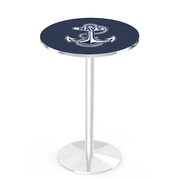 42" Chrome US Naval Academy NAVY Pub Table